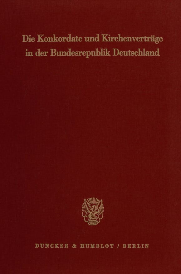 Cover Die Konkordate und Kirchenverträge in der Bundesrepublik Deutschland