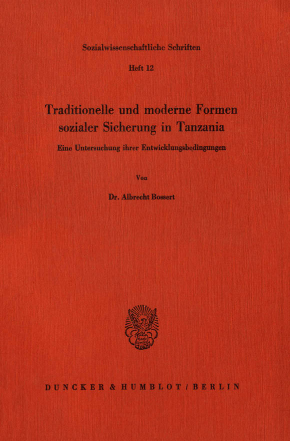 Cover Traditionelle und moderne Formen sozialer Sicherung in Tanzania