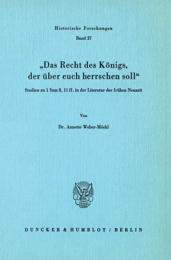 Cover Das Recht des Königs, der über euch herrschen soll