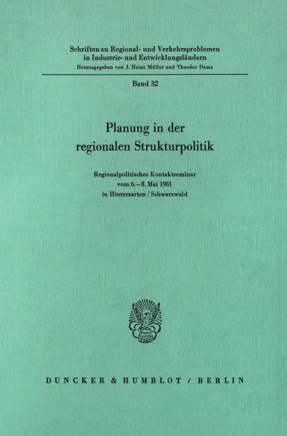 Cover Planung in der regionalen Strukturpolitik