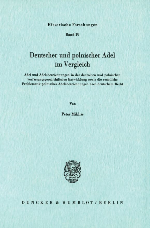 Cover Deutscher und polnischer Adel im Vergleich