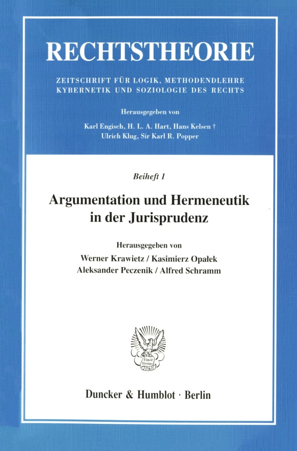 Cover Argumentation und Hermeneutik in der Jurisprudenz