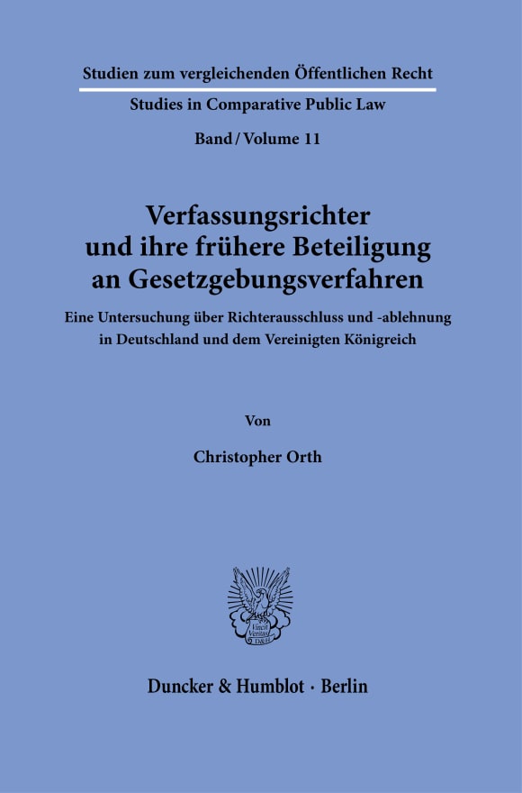 Cover Verfassungsrichter und ihre frühere Beteiligung an Gesetzgebungsverfahren