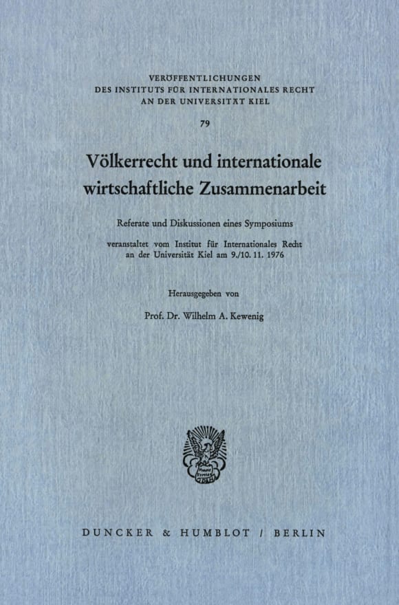 Cover Völkerrecht und internationale wirtschaftliche Zusammenarbeit