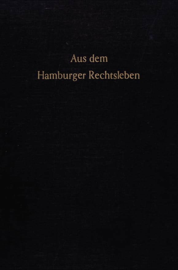 Cover Aus dem Hamburger Rechtsleben