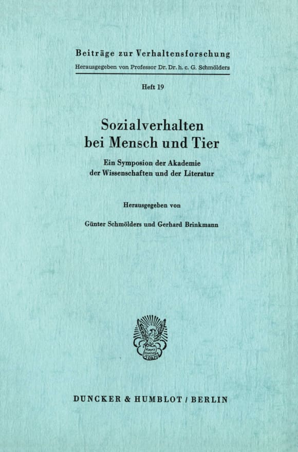 Cover Sozialverhalten bei Mensch und Tier