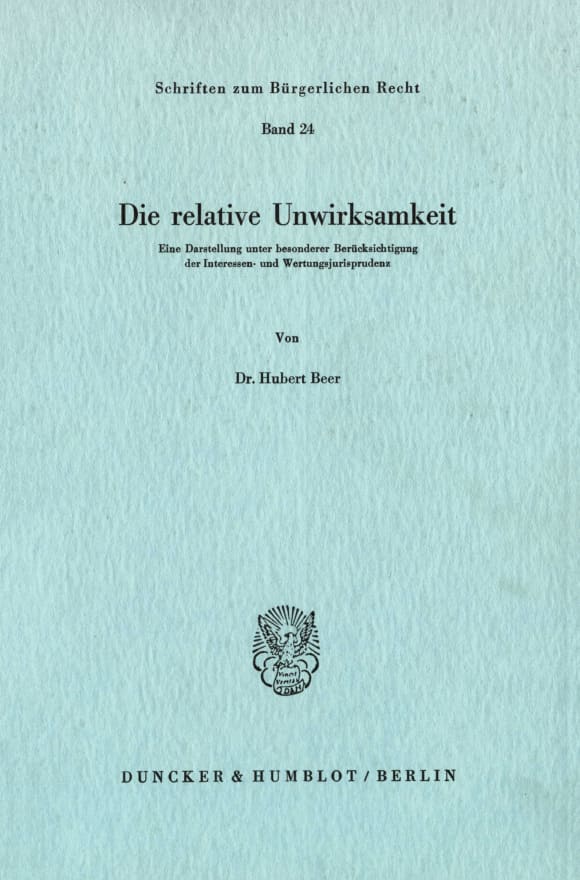 Cover Die relative Unwirksamkeit