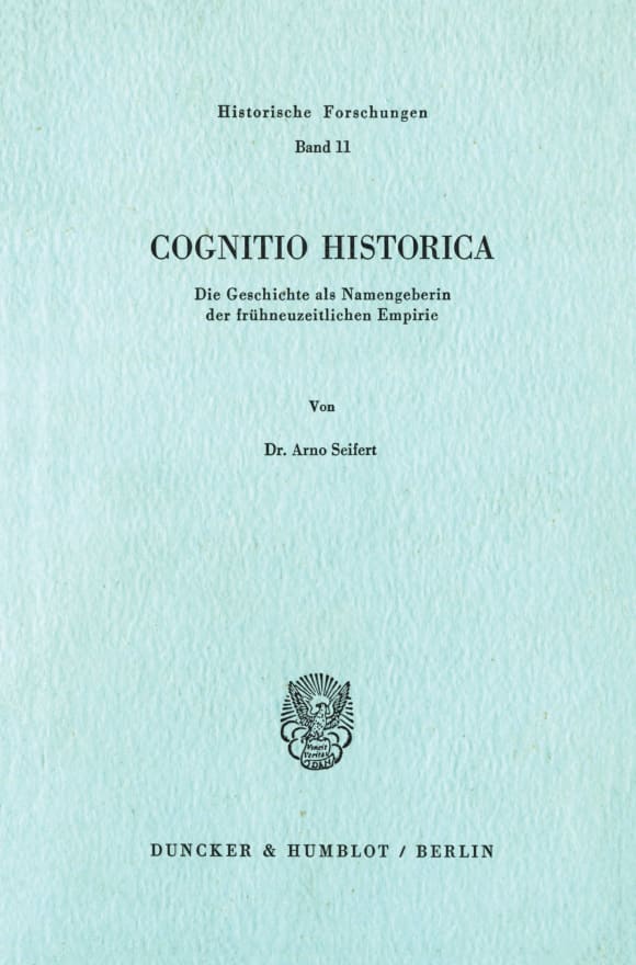 Cover Cognitio Historica