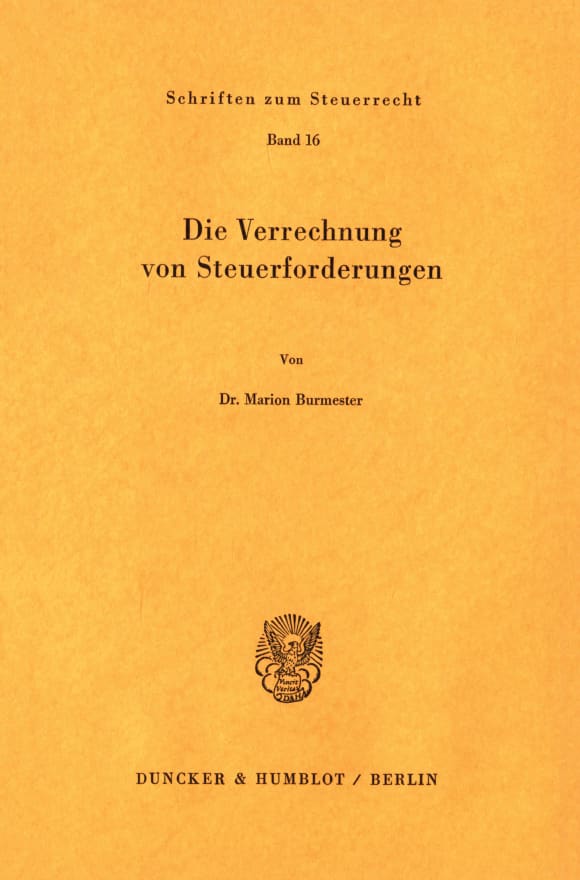 Cover Die Verrechnung von Steuerforderungen