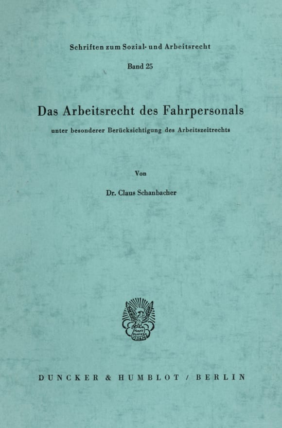 Cover Das Arbeitsrecht des Fahrpersonals