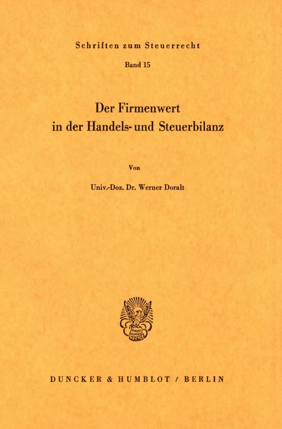 Cover Der Firmenwert in der Handels- und Steuerbilanz