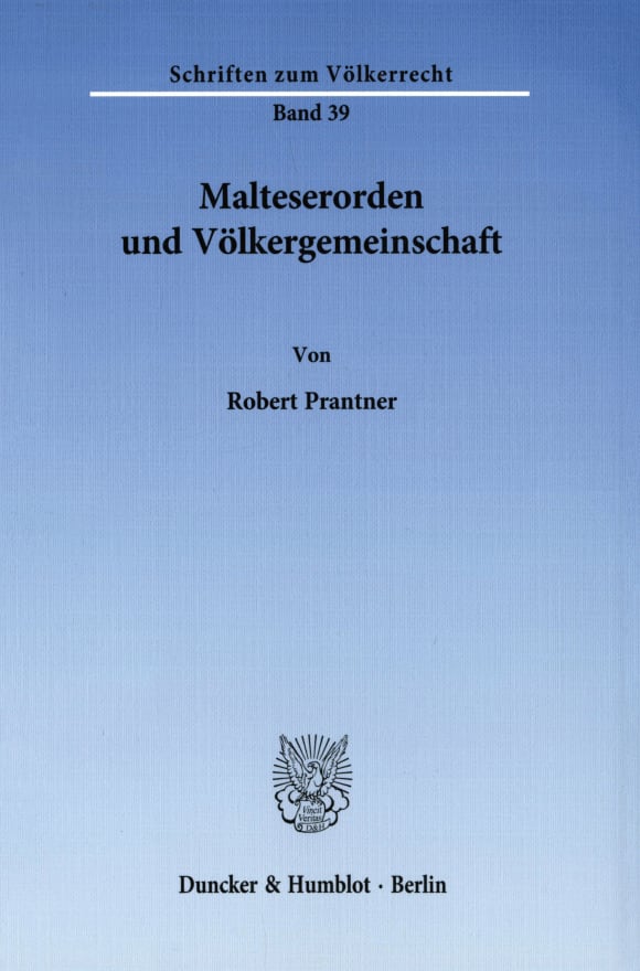 Cover Malteserorden und Völkergemeinschaft