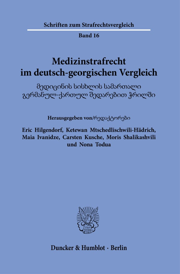 Cover Medizinstrafrecht im deutsch-georgischen Vergleich