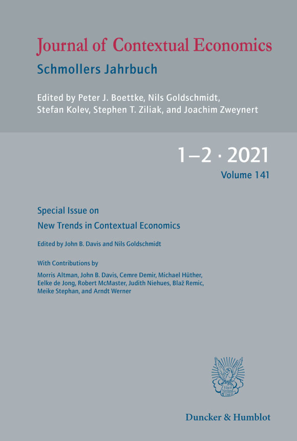 Cover New Trends in Contextual Economics (JCE 1–2/2021)