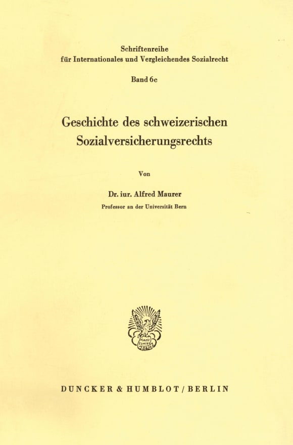 Cover Geschichte des schweizerischen Sozialversicherungsrechts
