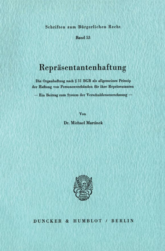 Cover Repräsentantenhaftung