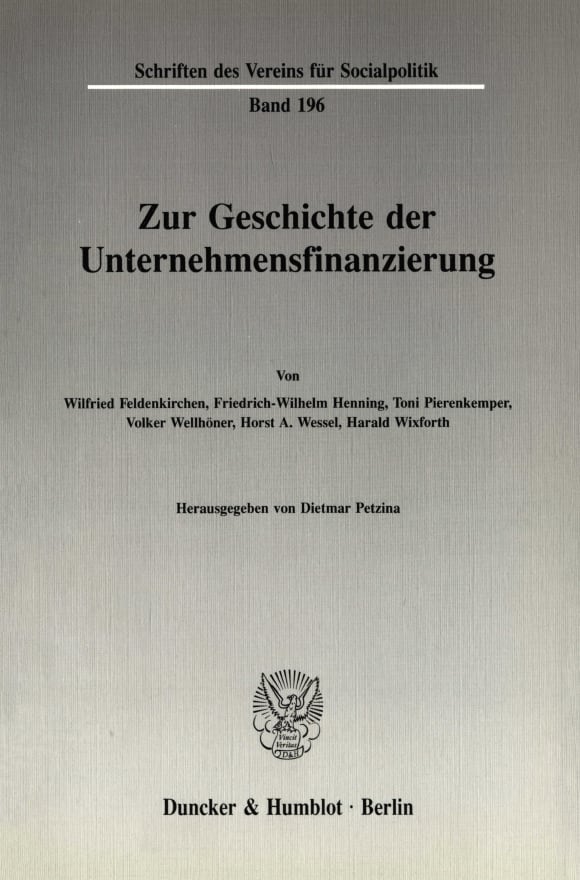 Cover Zur Geschichte der Unternehmensfinanzierung