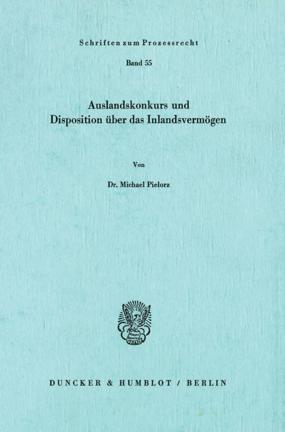 Cover Auslandskonkurs und Disposition über das Inlandsvermögen