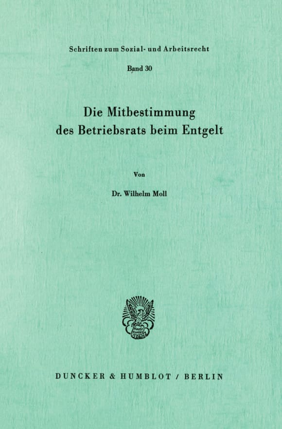 Cover Die Mitbestimmung des Betriebsrats beim Entgelt