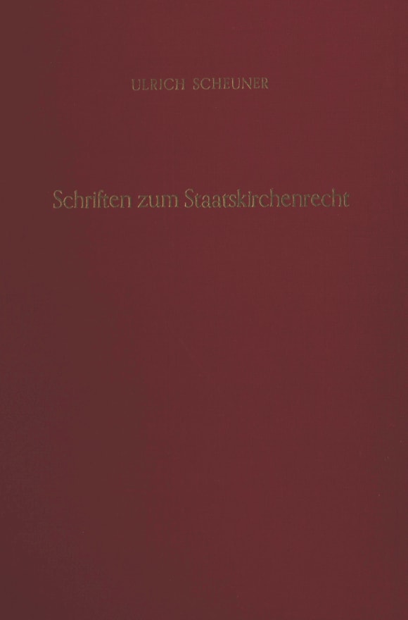 Cover Schriften zum Staatskirchenrecht