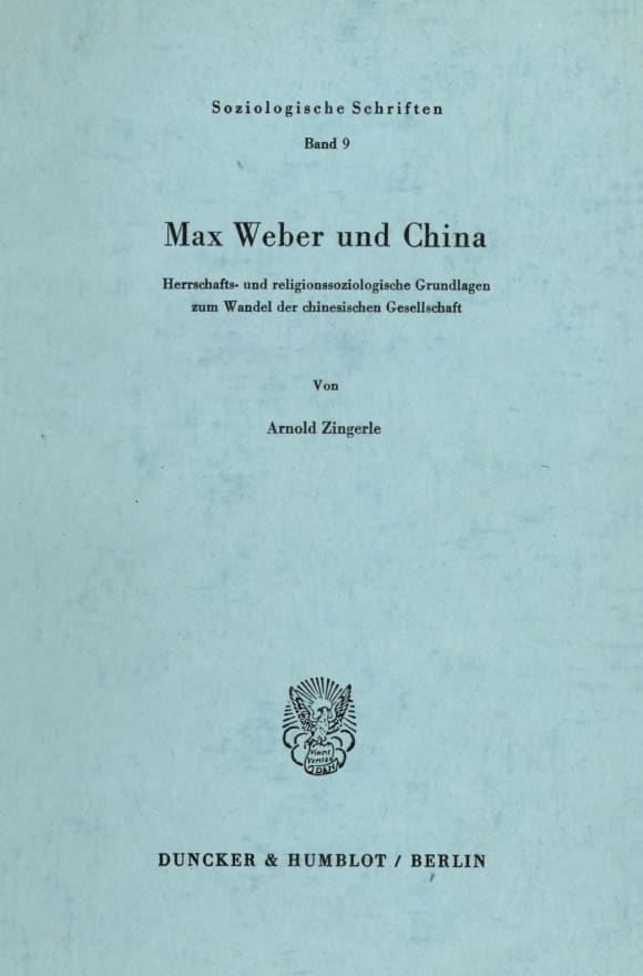 Cover Max Weber und China