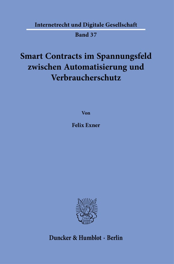 Cover Smart Contracts im Spannungsfeld zwischen Automatisierung und Verbraucherschutz