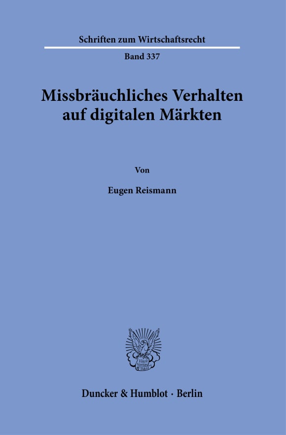 Cover Missbräuchliches Verhalten auf digitalen Märkten