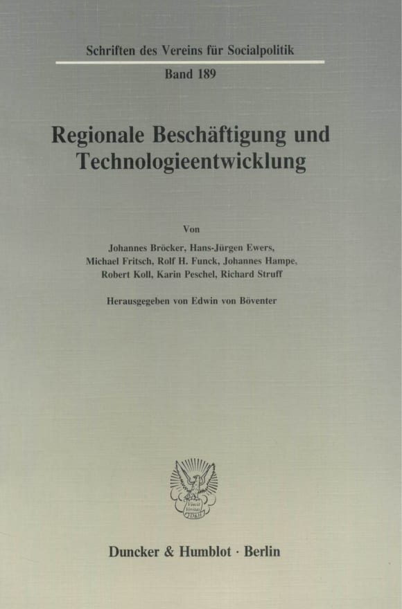 Cover Regionale Beschäftigung und Technologieentwicklung