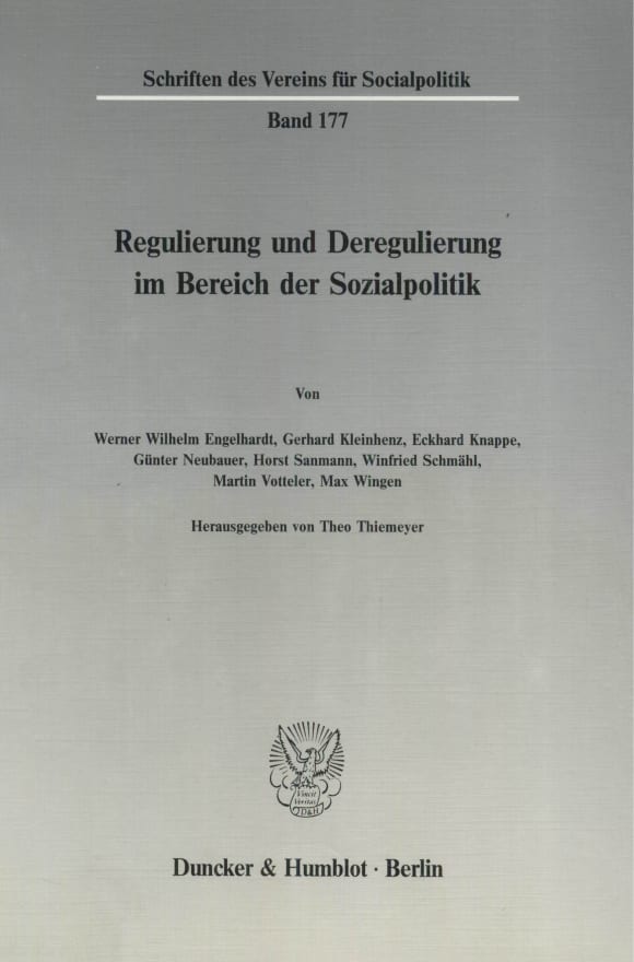 Cover Regulierung und Deregulierung im Bereich der Sozialpolitik