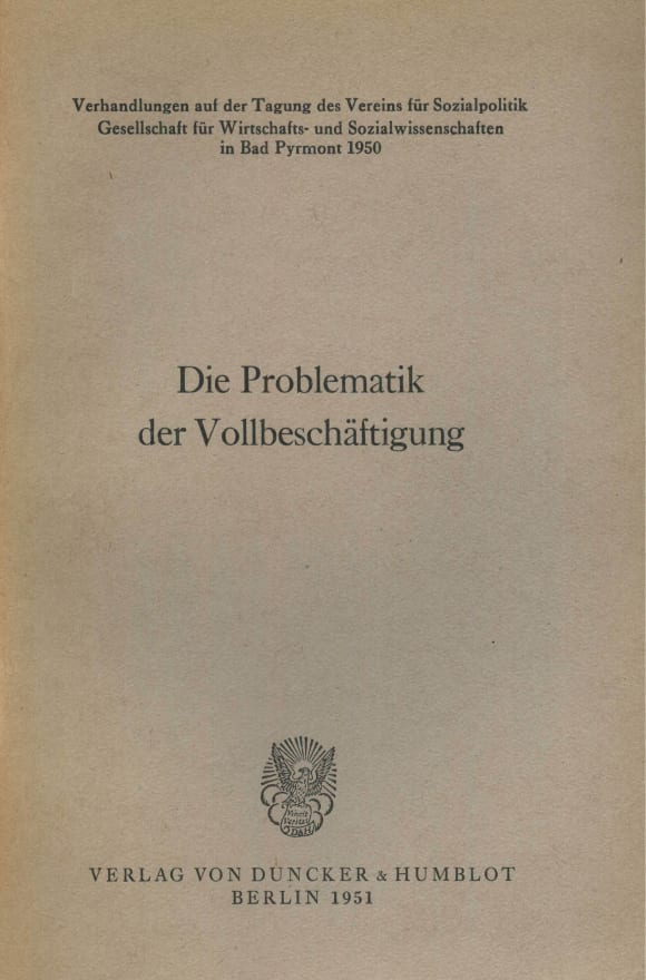 Cover Die Problematik der Vollbeschäftigung