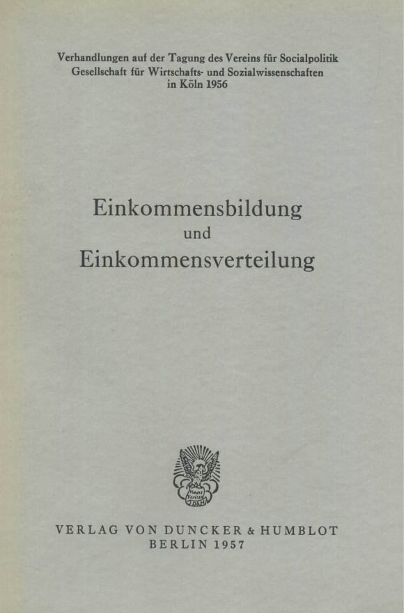 Cover Einkommensbildung und Einkommensverteilung