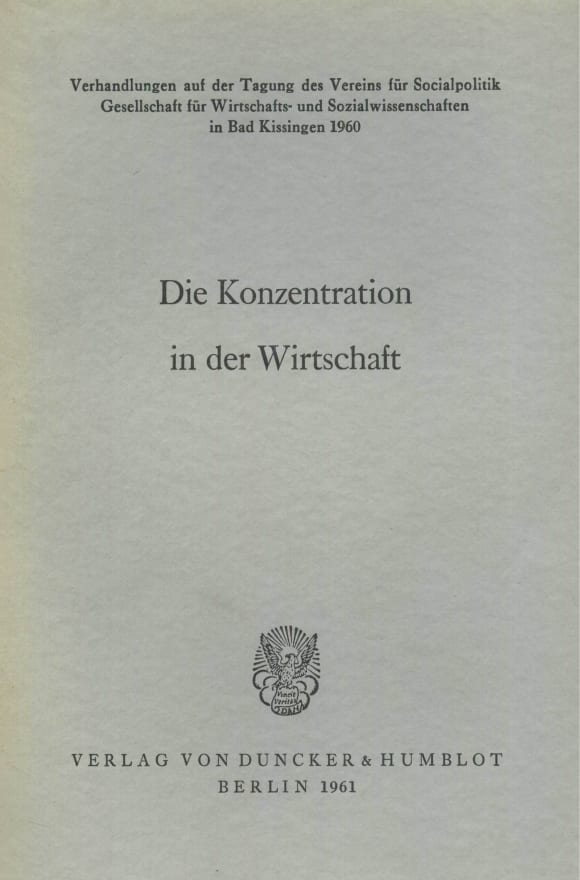 Cover Die Konzentration in der Wirtschaft