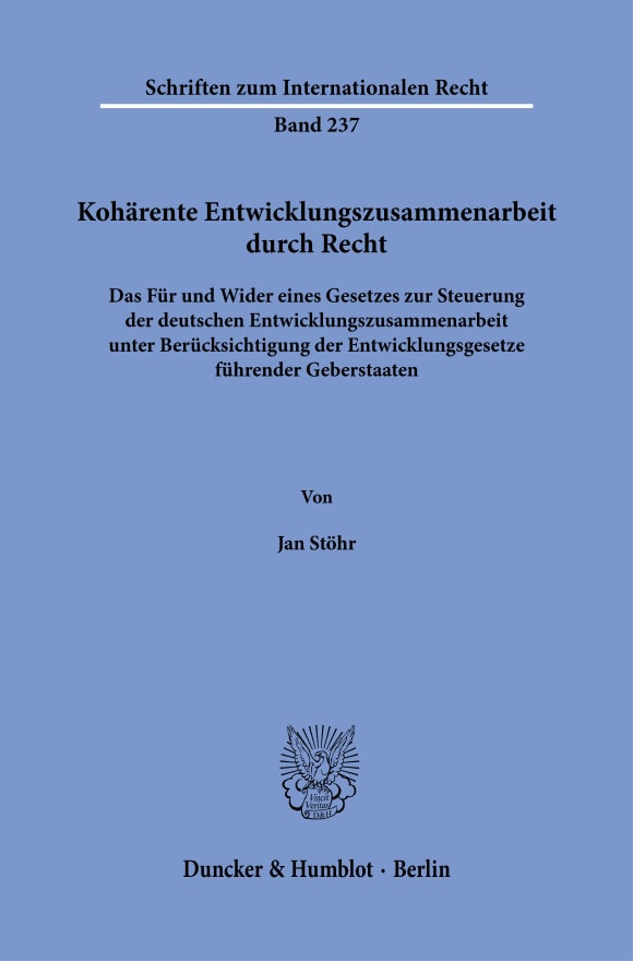 Cover Kohärente Entwicklungszusammenarbeit durch Recht