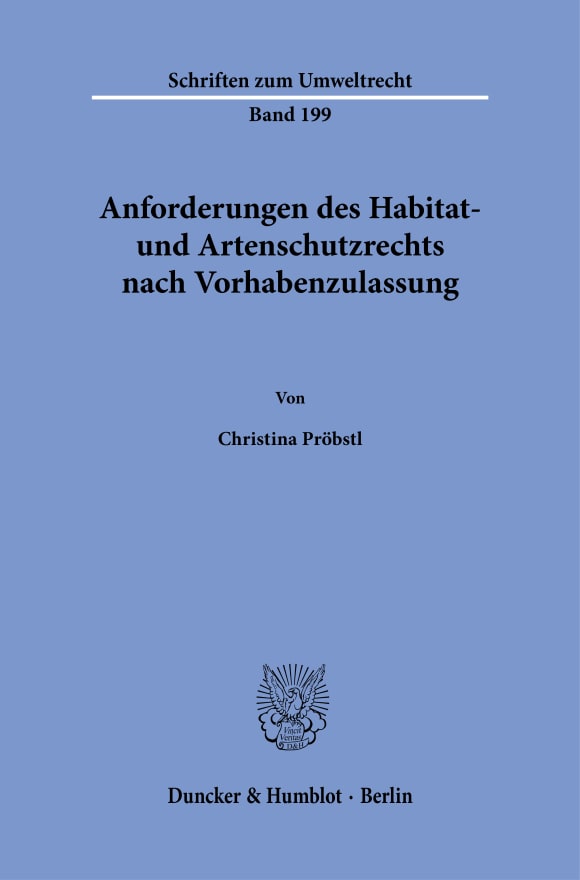 Cover Anforderungen des Habitat- und Artenschutzrechts nach Vorhabenzulassung