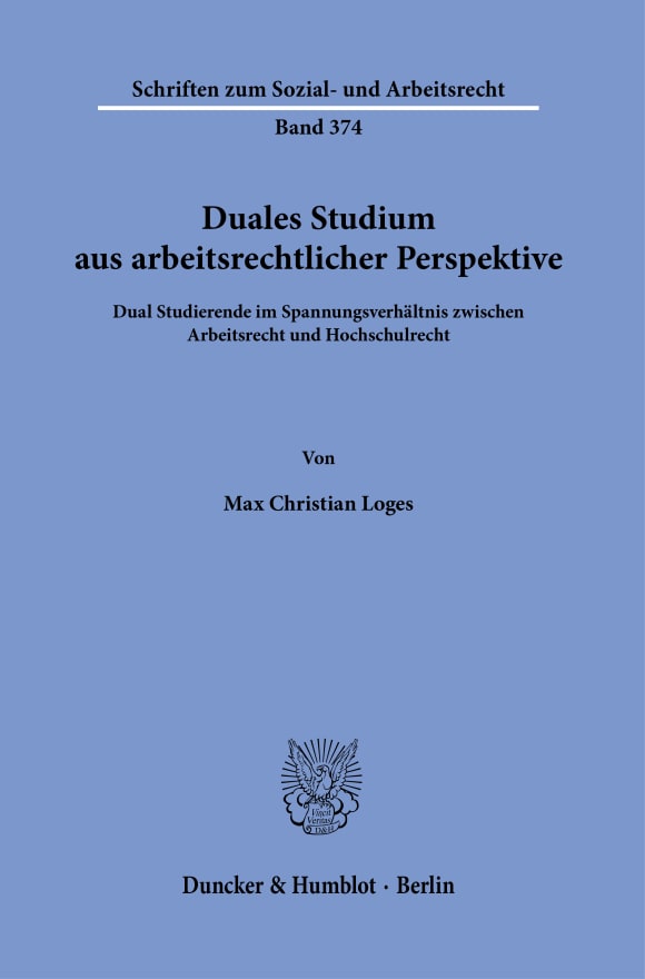 Cover Duales Studium aus arbeitsrechtlicher Perspektive