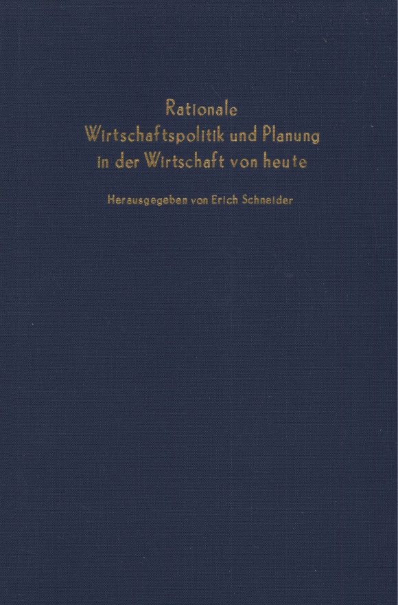 Cover Rationale Wirtschaftspolitik und Planung in der Wirtschaft von heute