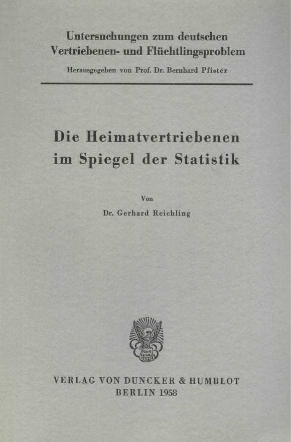 Cover Untersuchungen zum deutschen Vertriebenen- und Flüchtlingsproblem