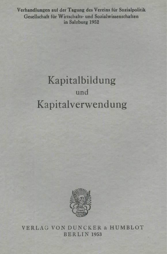 Cover Kapitalbildung und Kapitalverwendung