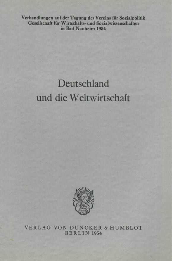 Cover Deutschland und die Weltwirtschaft