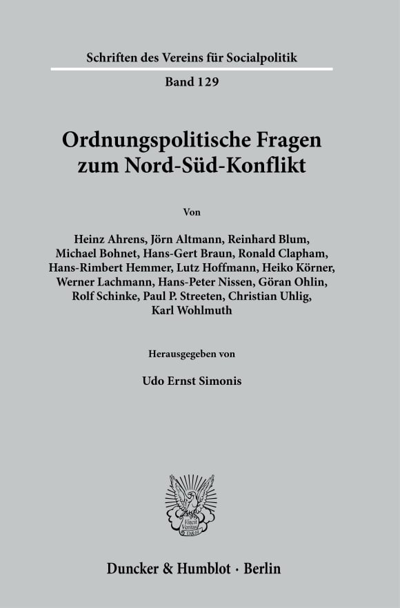 Cover Ordnungspolitische Fragen zum Nord-Süd-Konflikt