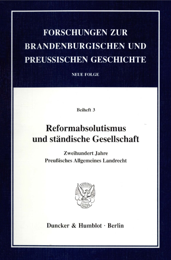 Cover Reformabsolutismus und ständische Gesellschaft