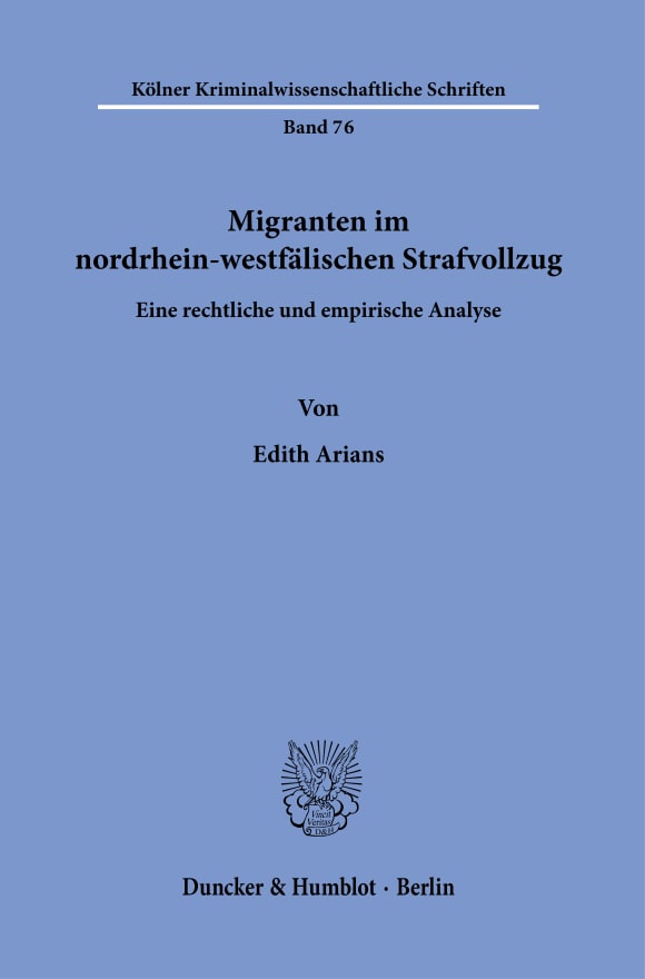 Cover Migranten im nordrhein-westfälischen Strafvollzug