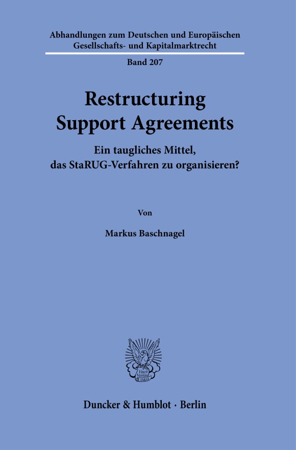 Cover Restructuring Support Agreements