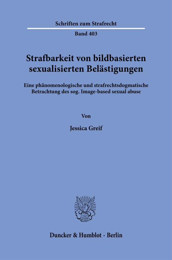 Cover Strafbarkeit von bildbasierten sexualisierten Belästigungen