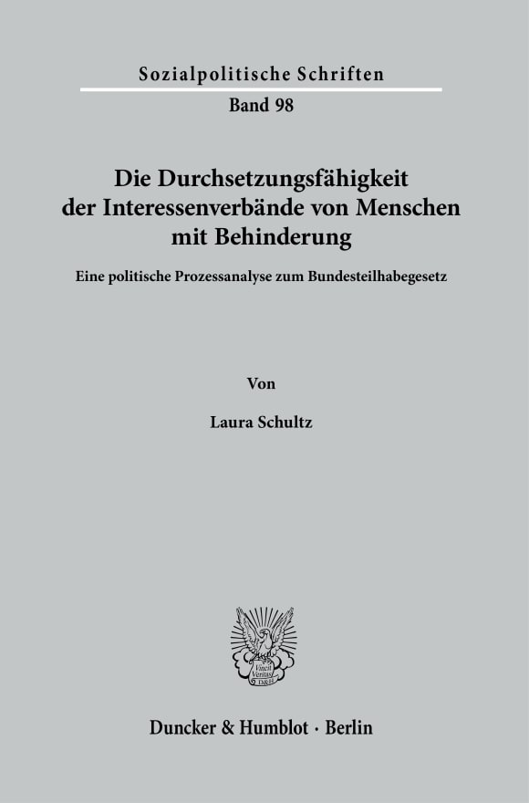 Cover Die Durchsetzungsfähigkeit der Interessenverbände von Menschen mit Behinderung