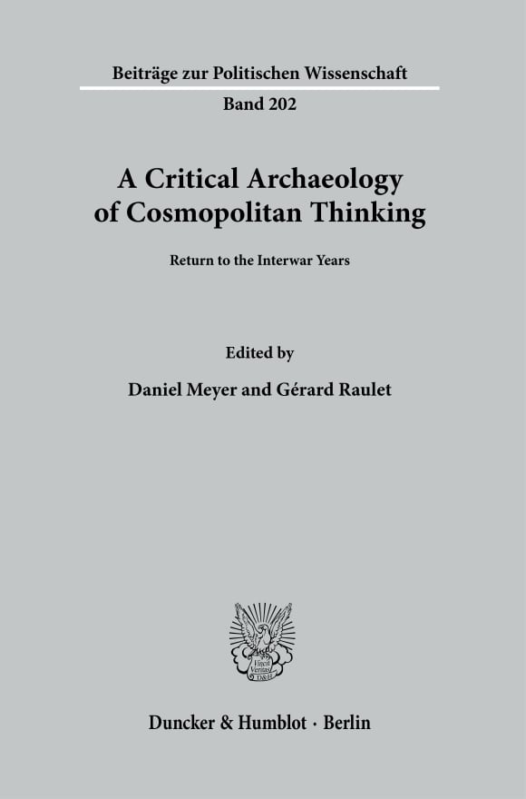 Cover A Critical Archaeology of Cosmopolitan Thinking