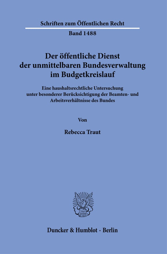 Cover Der öffentliche Dienst der unmittelbaren Bundesverwaltung im Budgetkreislauf