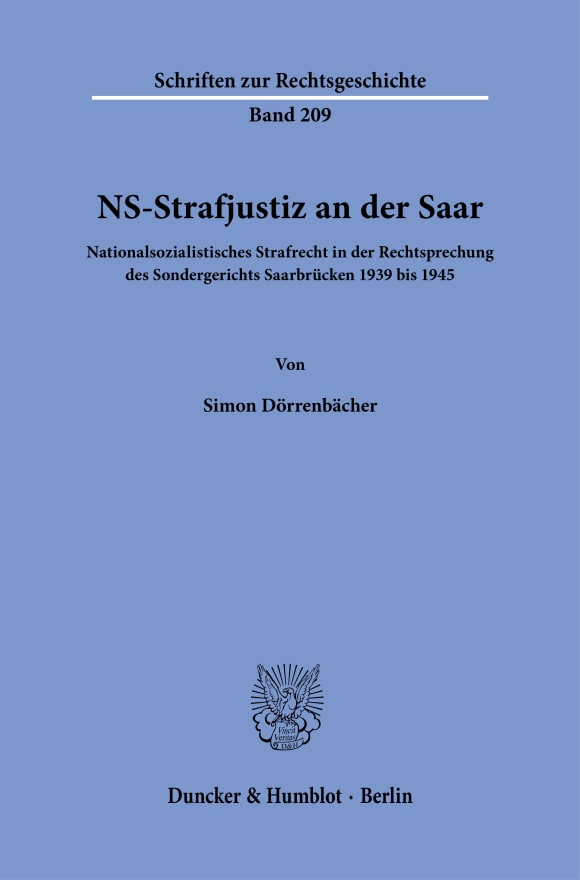 Cover NS-Strafjustiz an der Saar