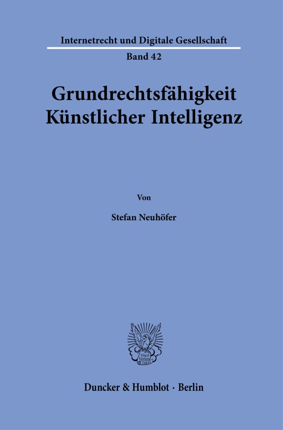 Cover Grundrechtsfähigkeit Künstlicher Intelligenz