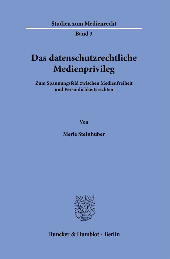 Cover Das datenschutzrechtliche Medienprivileg